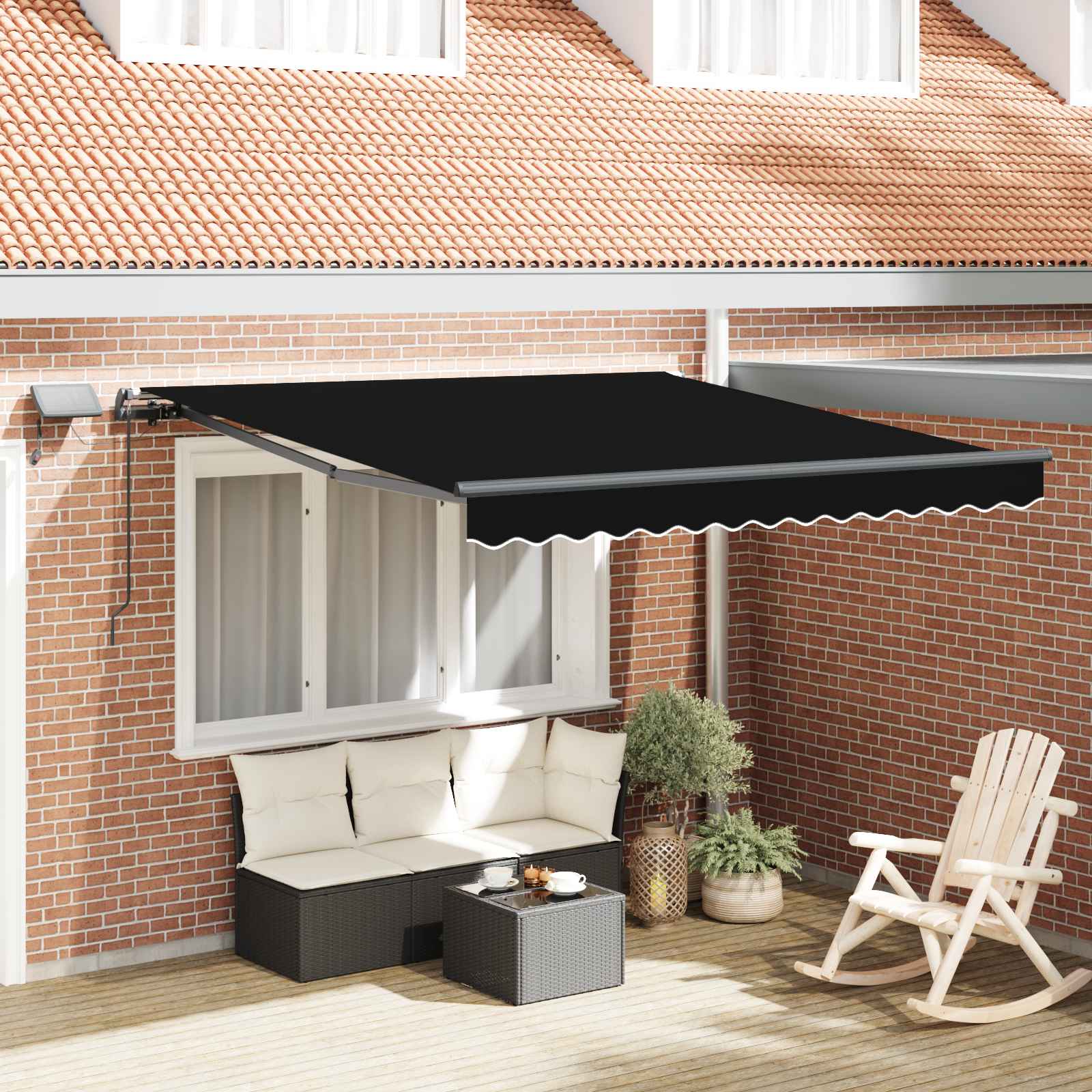 Retractable Awning Multicolour Fabric