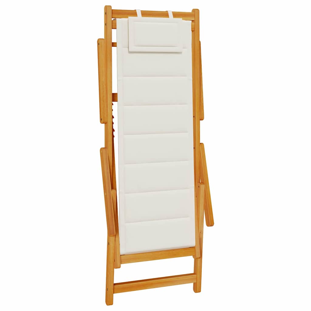 Outdoor Chair Beach Chairs Set Of 2 Folding Acacia Wood Garden Patio Cushion Bla