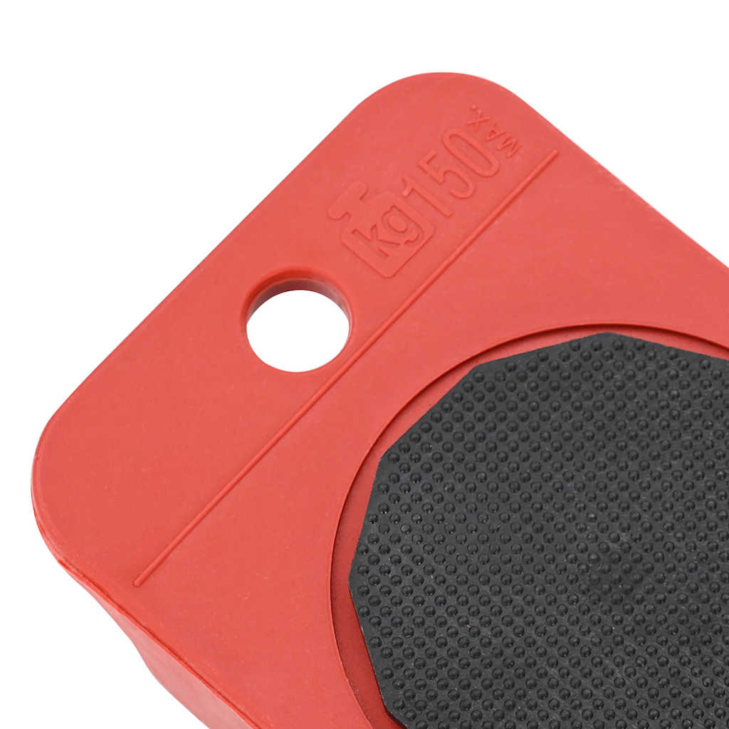Furniture Rollers 8 Pcs With Lifters Red 9,8X7.5X3 Cm 150 Kg