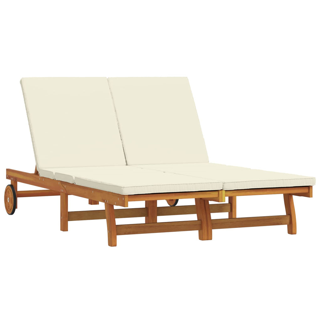 Sunloungers Sun Lounger Brown 125 X 200 84 Cm Solid Acacia Wood