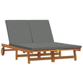 Sun Lounger Brown 125 X 200 X 84 Cm Solid Acacia Wood