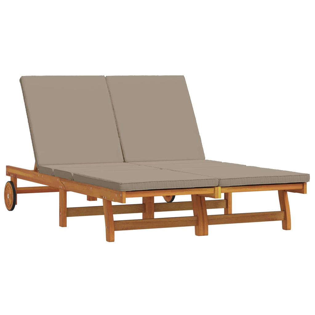 Sun Lounger Brown 125 X 200 X 84 Cm Solid Acacia Wood