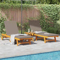 Sun Lounger Reclining 2-Person 2 Pcs Brown Solid Acacia Wood