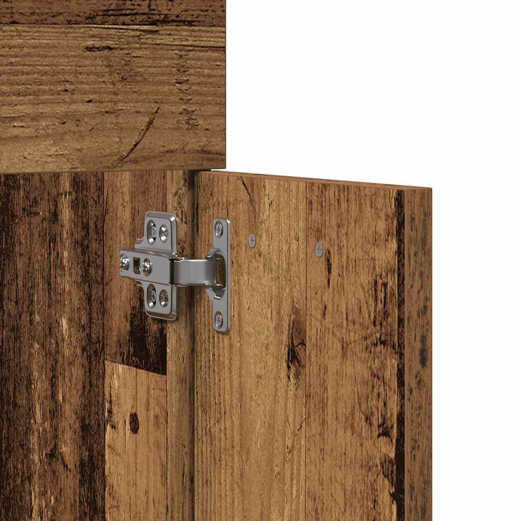Bathroom Furniture Set With Door 3 Pcs Old Wood Engineered Wood