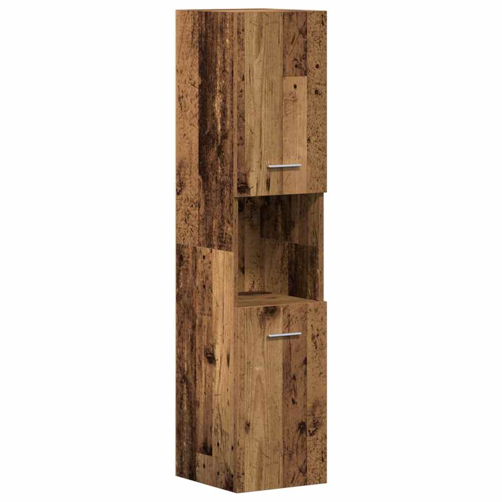 Bathroom Furniture Set With Door 3 Pcs Old Wood Engineered Wood
