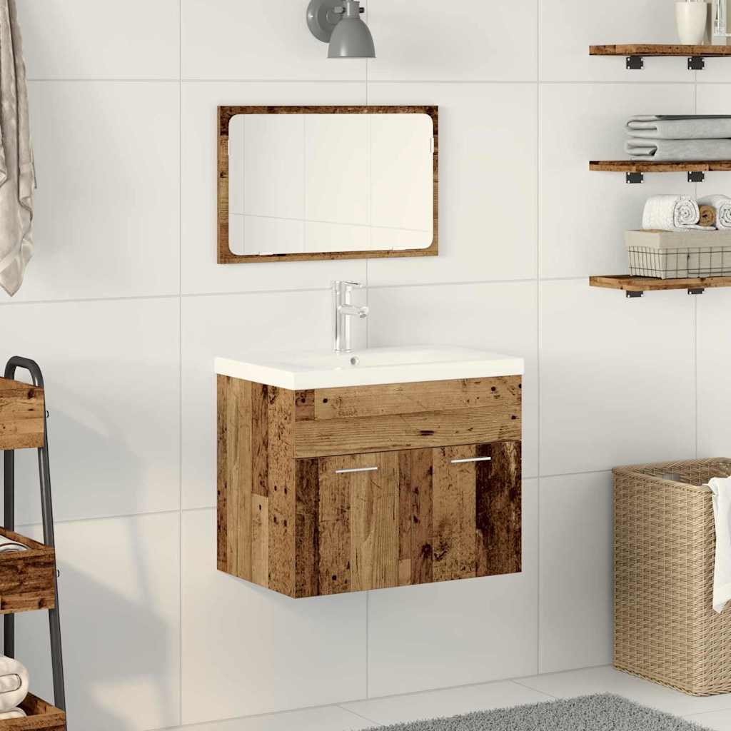 3 Piece Bathroom Furniture Set Engineered Wood