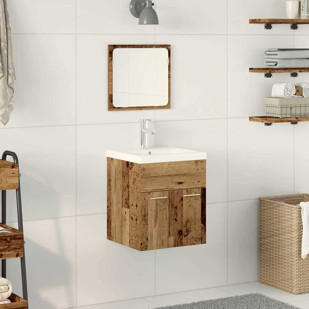 3 Piece Bathroom Furniture Set Engineered Wood