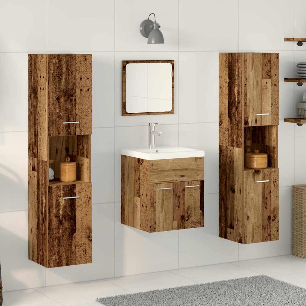 5 Piece Bathroom Furniture Set Engineered Wood