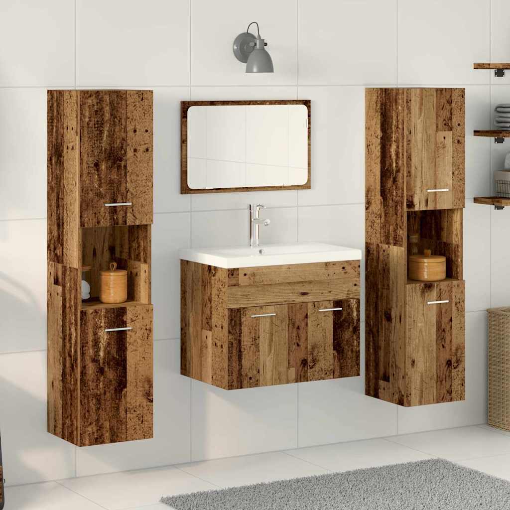 Bathroom Furniture Set 4 Pcs Engineered Wood