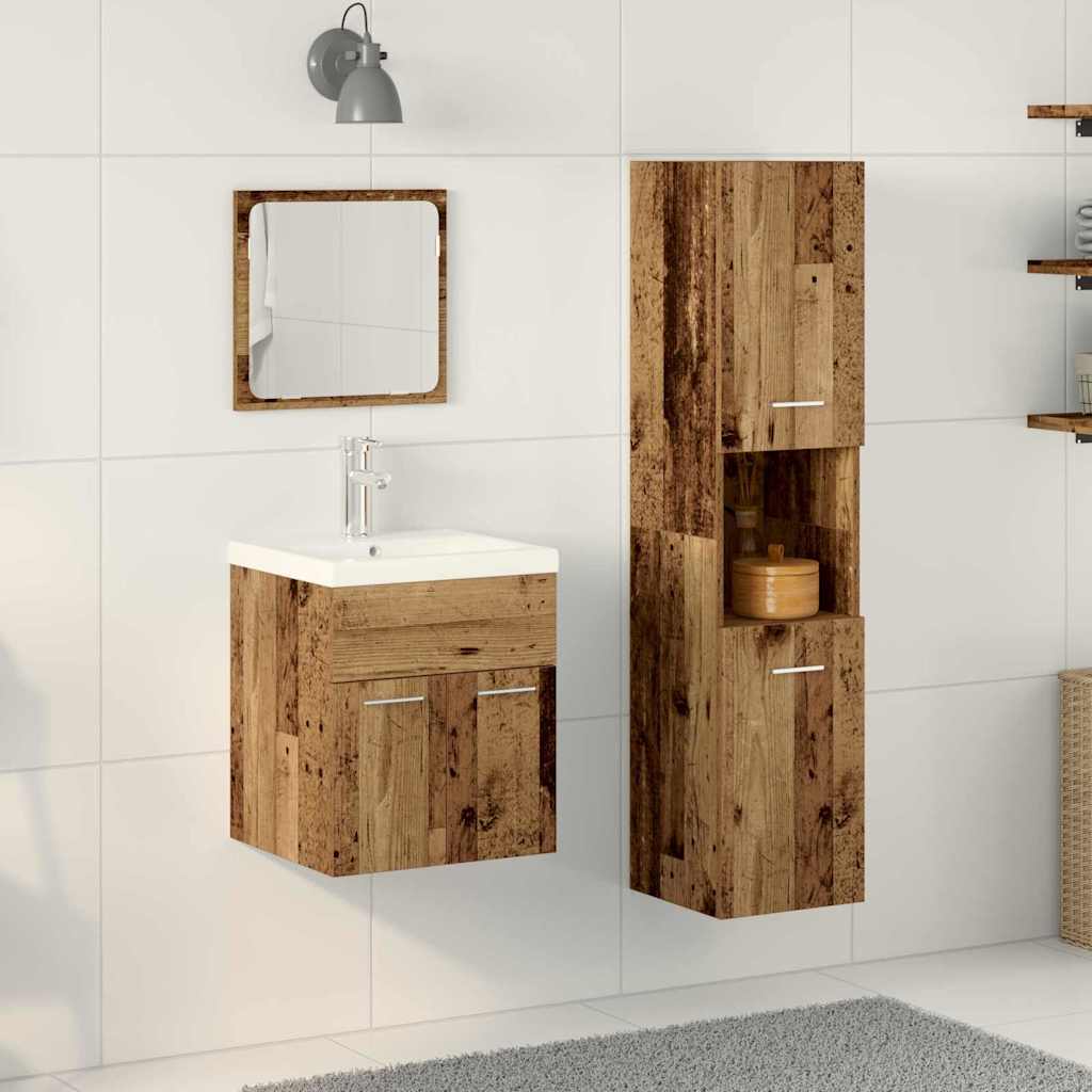 4 Piece Bathroom Furniture Set Engineered Wood