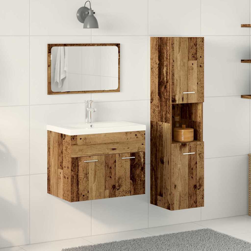 Bathroom Furniture Set 4 Pcs Engineered Wood