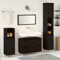 3 Piece Bathroom Furniture Set Engineered Wood
