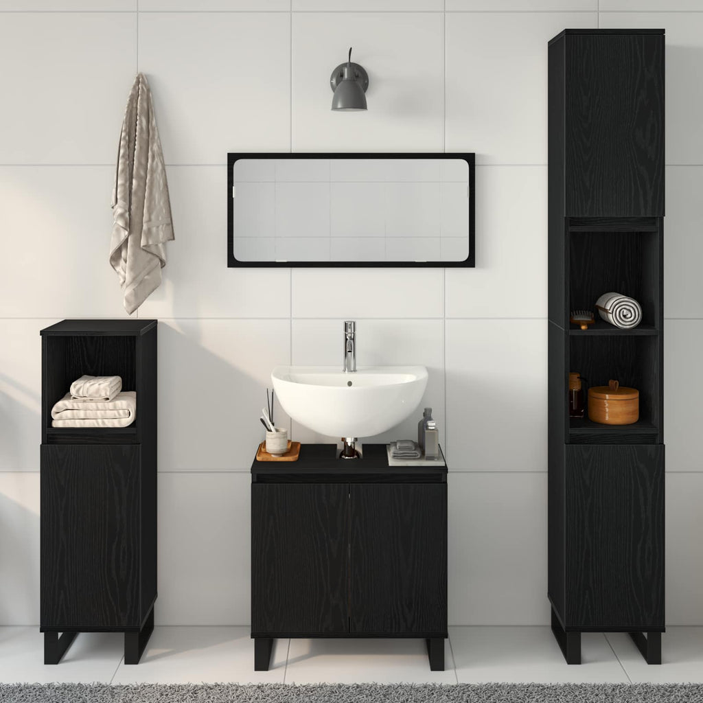 Bathroom Furniture Set Wall-Mounted With Door 3 Pcs