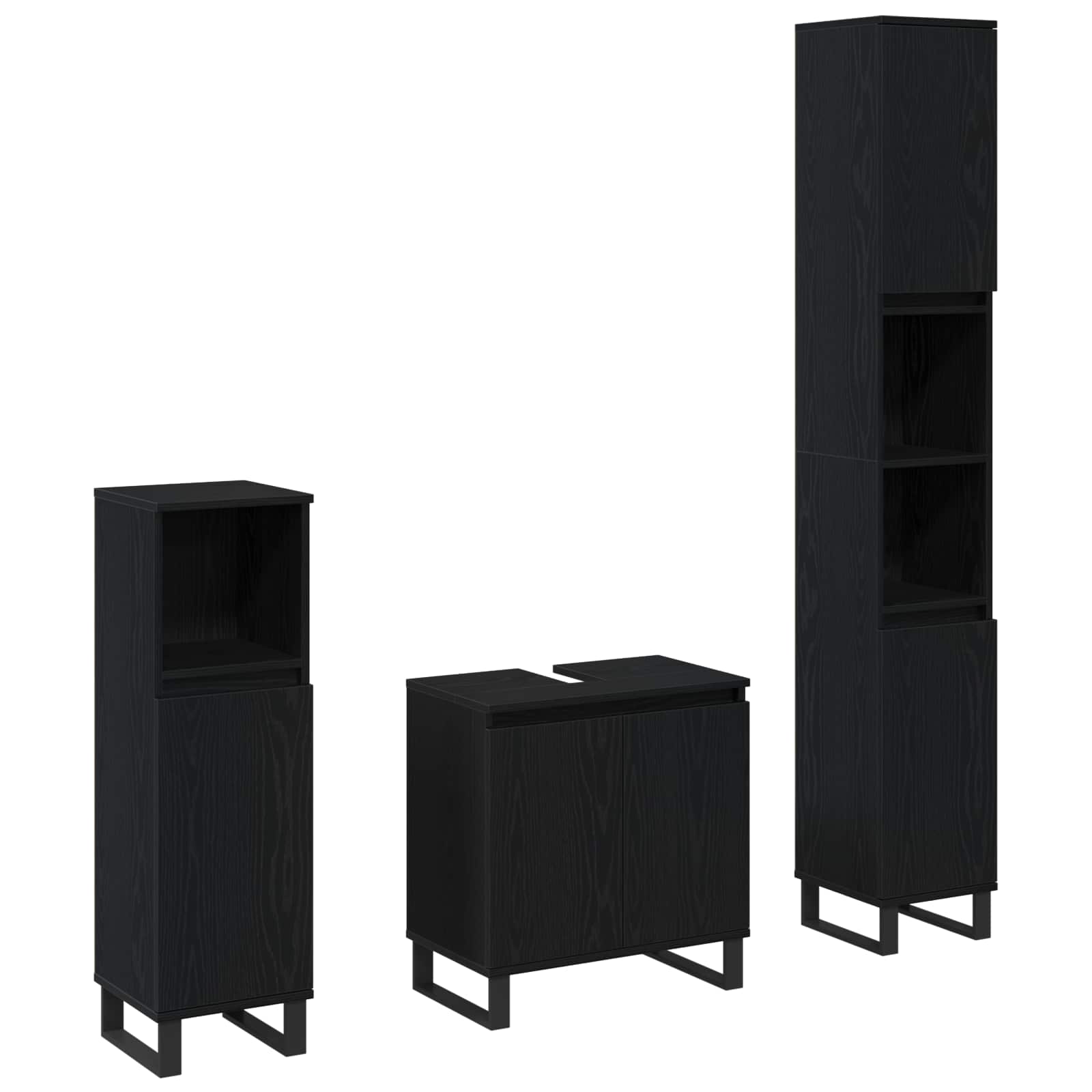 Bathroom Furniture Set Wall-Mounted With Door 3 Pcs