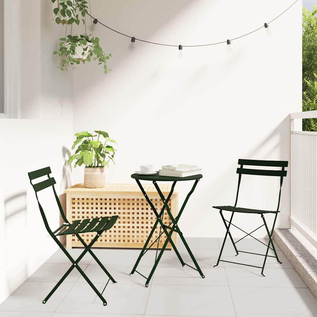 Garden Folding Chair 2 Pcs 42 X 46 X 82Cm Metal