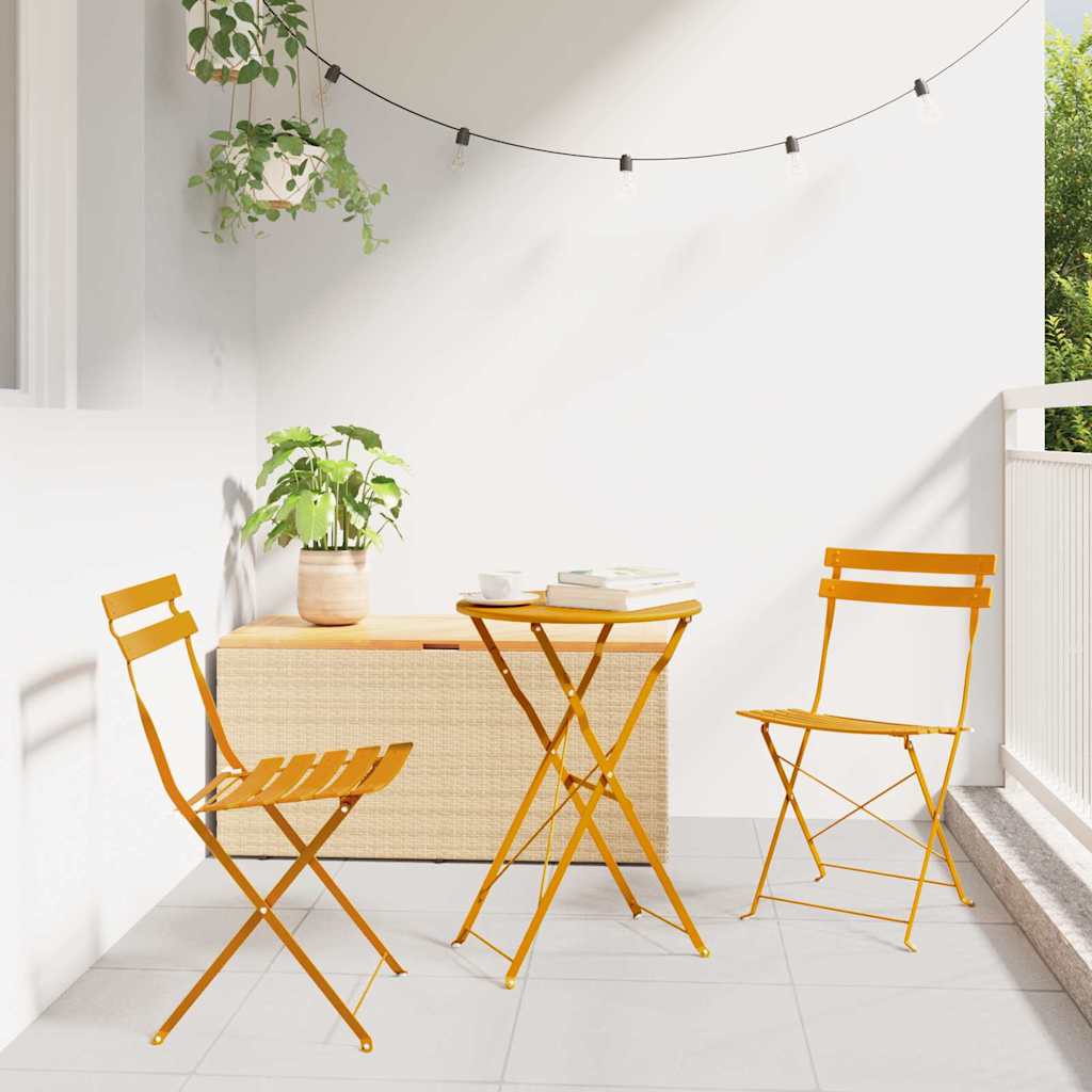 Garden Folding Chair 2 Pcs 42 X 46 X 82Cm Metal