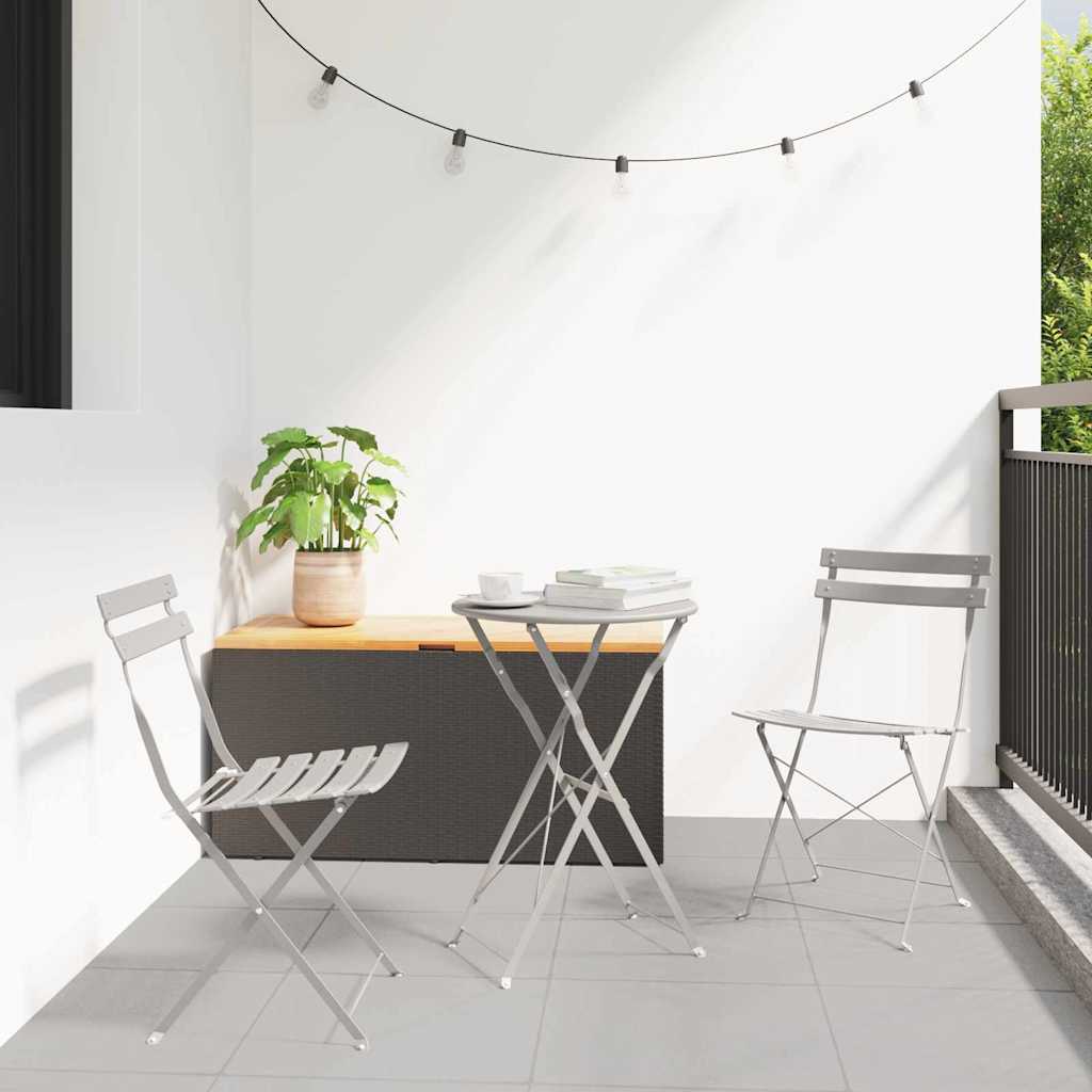 Garden Folding Chair 2 Pcs 42 X 46 X 82Cm Metal