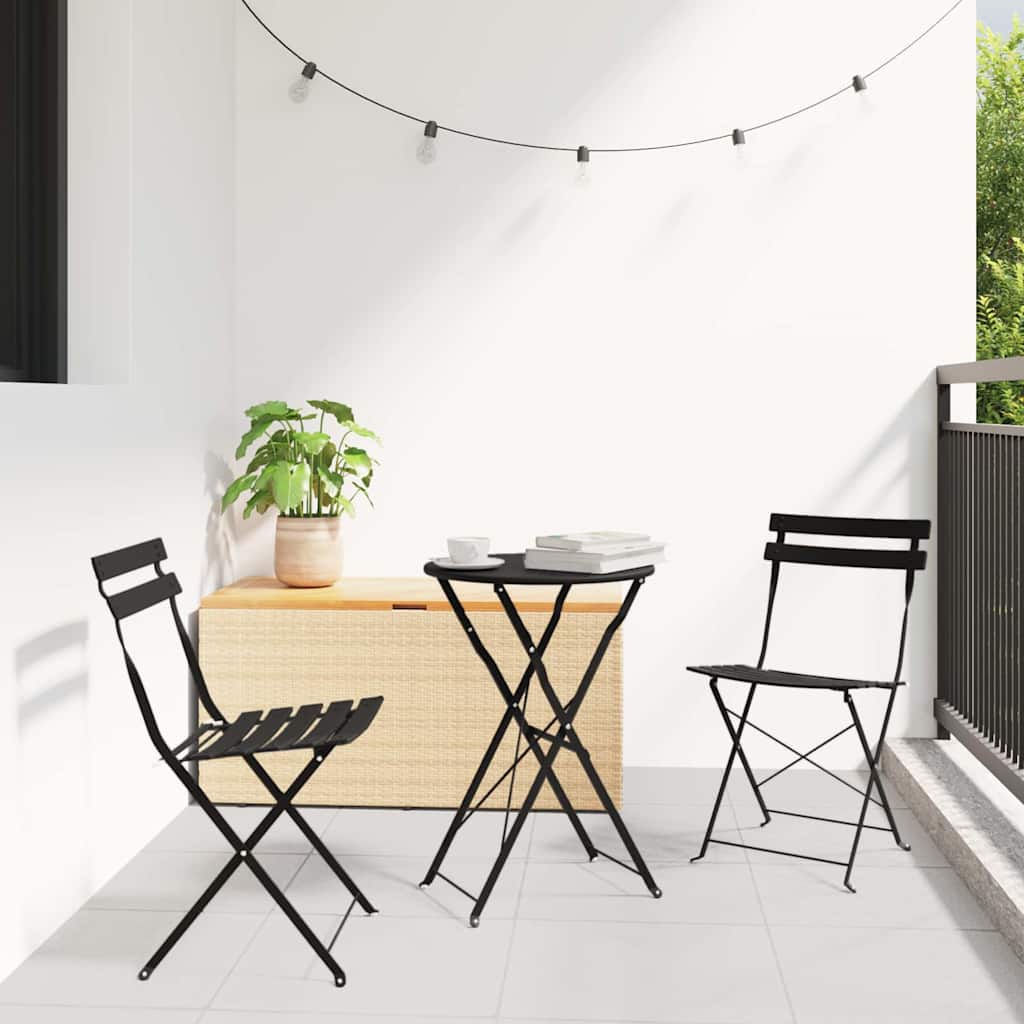 Garden Folding Chair 2 Pcs 42 X 46 X 82Cm Metal