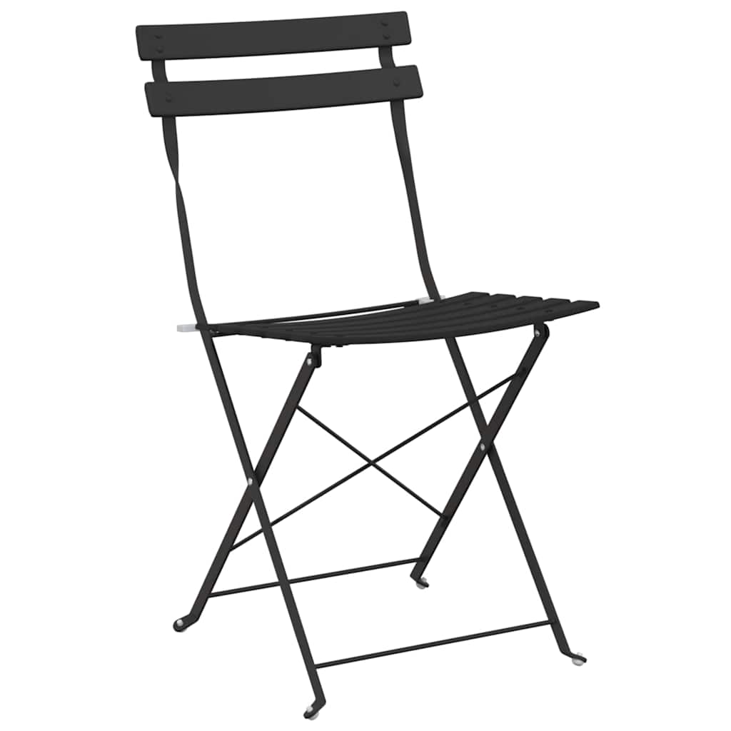 Garden Folding Chair 2 Pcs 42 X 46 X 82Cm Metal