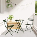 Outdoor Furniture Set 3 Piece Folding Bistro Steel Garden Patio Table & Chairs D
