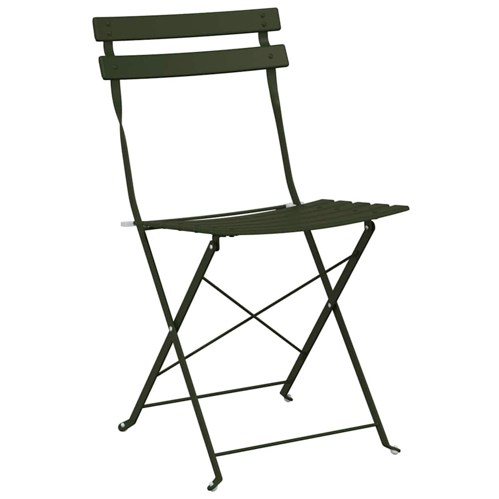 Folding Bistro Set 3 Pcs Steel