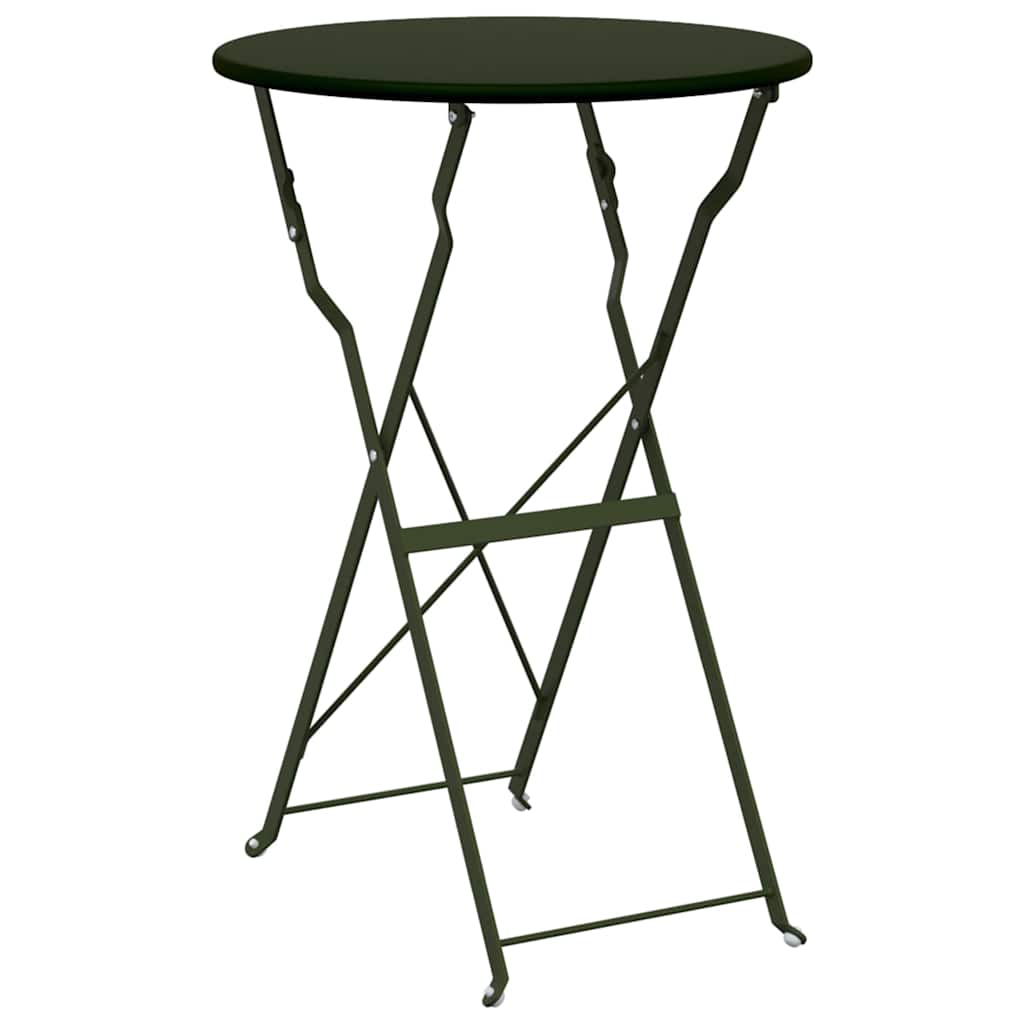 Folding Bistro Set 3 Pcs Steel