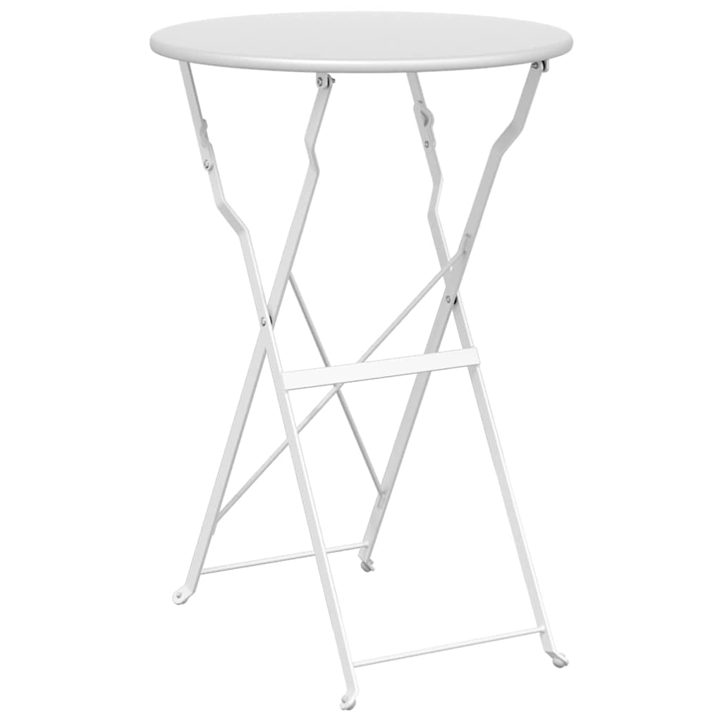 Folding Bistro Set 3 Pcs Steel
