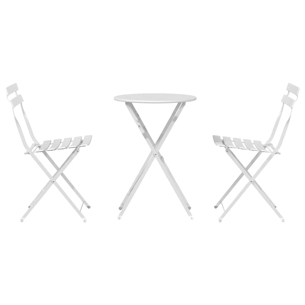Folding Bistro Set 3 Pcs Steel