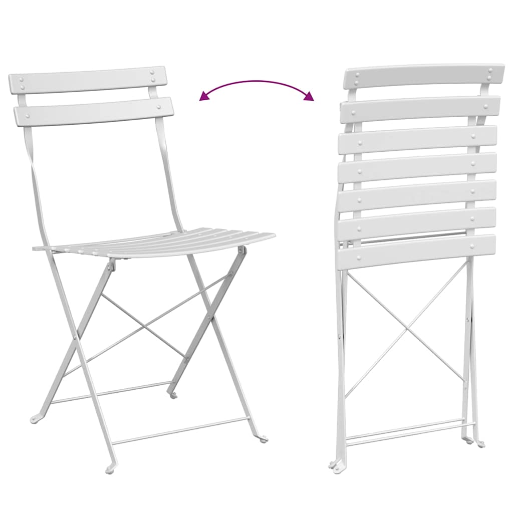 Folding Bistro Set 3 Pcs Steel