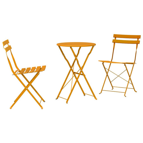 Folding Bistro Set 3 Pcs Steel