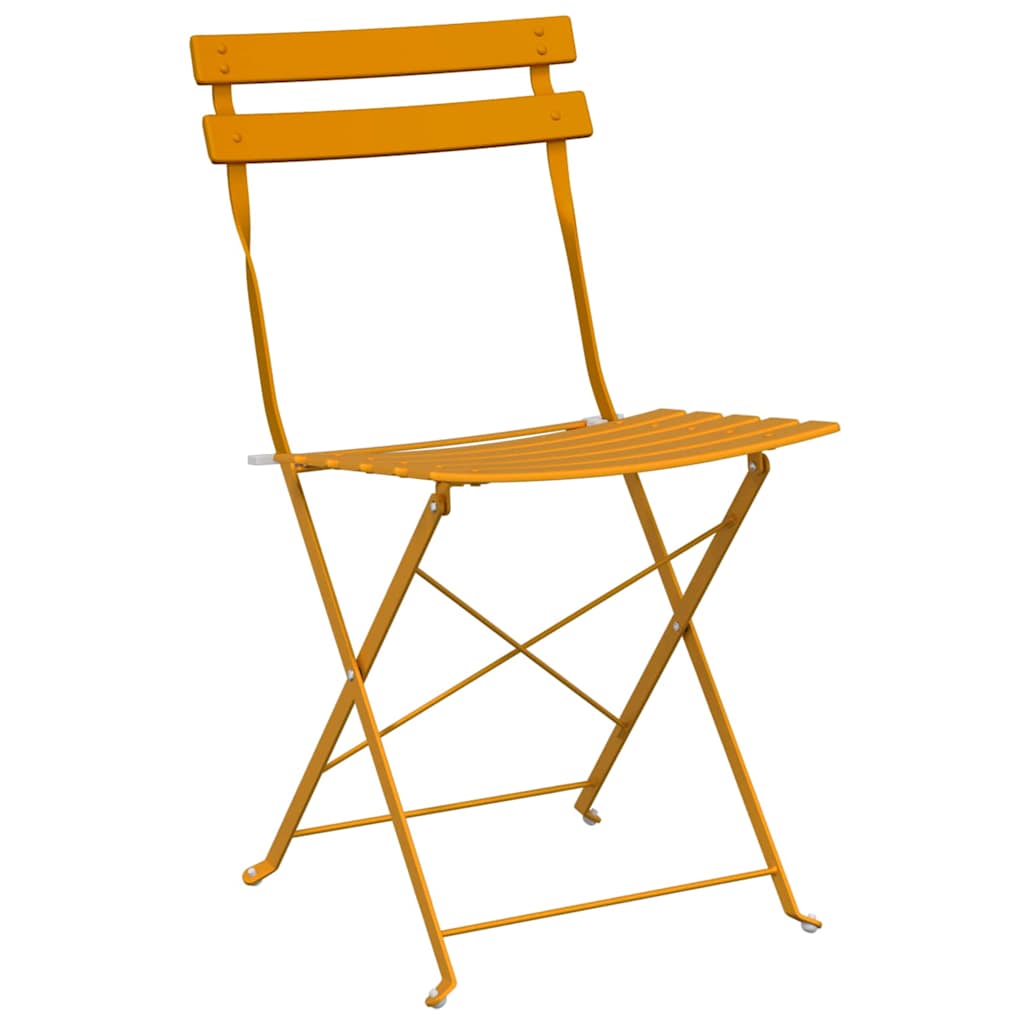 Folding Bistro Set 3 Pcs Steel