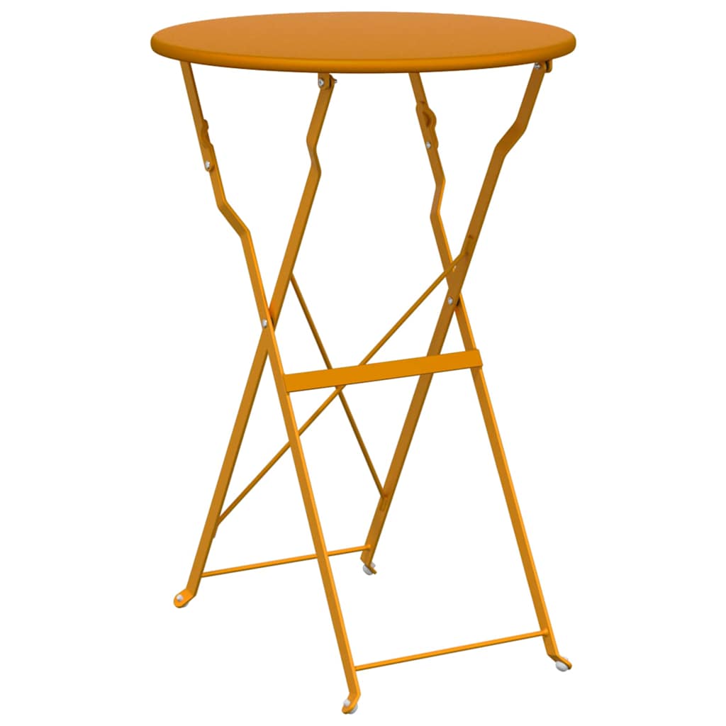 Folding Bistro Set 3 Pcs Steel