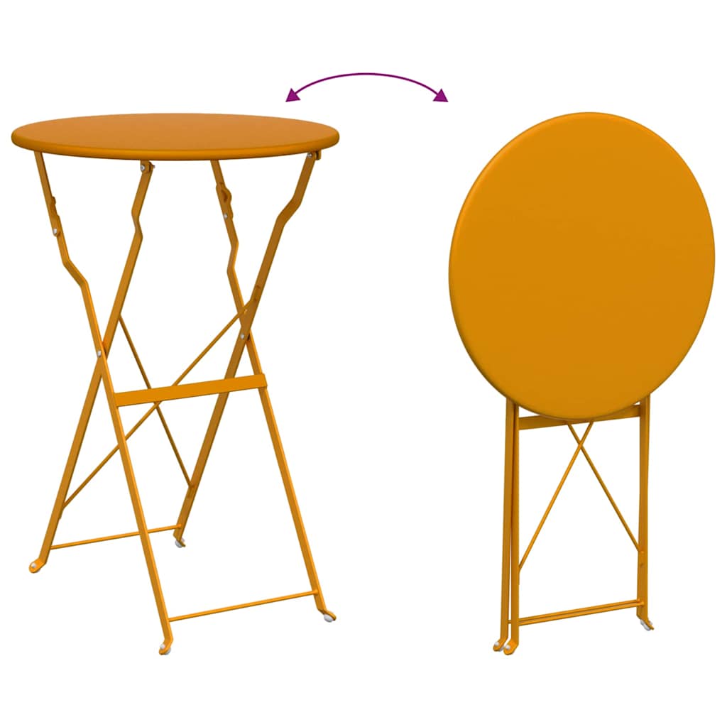 Folding Bistro Set 3 Pcs Steel