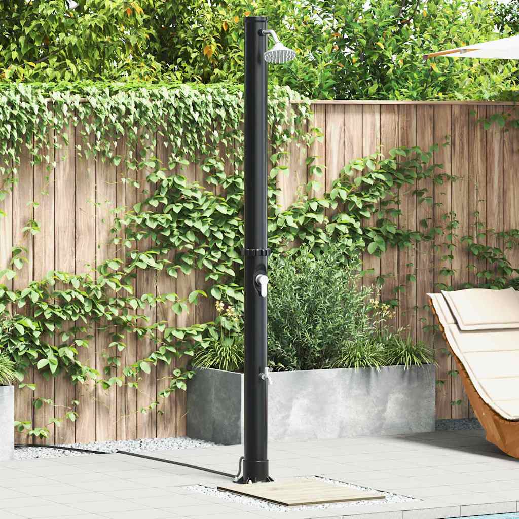Outdoor Solar Shower Black 217 Cm Pvc And Aluminium