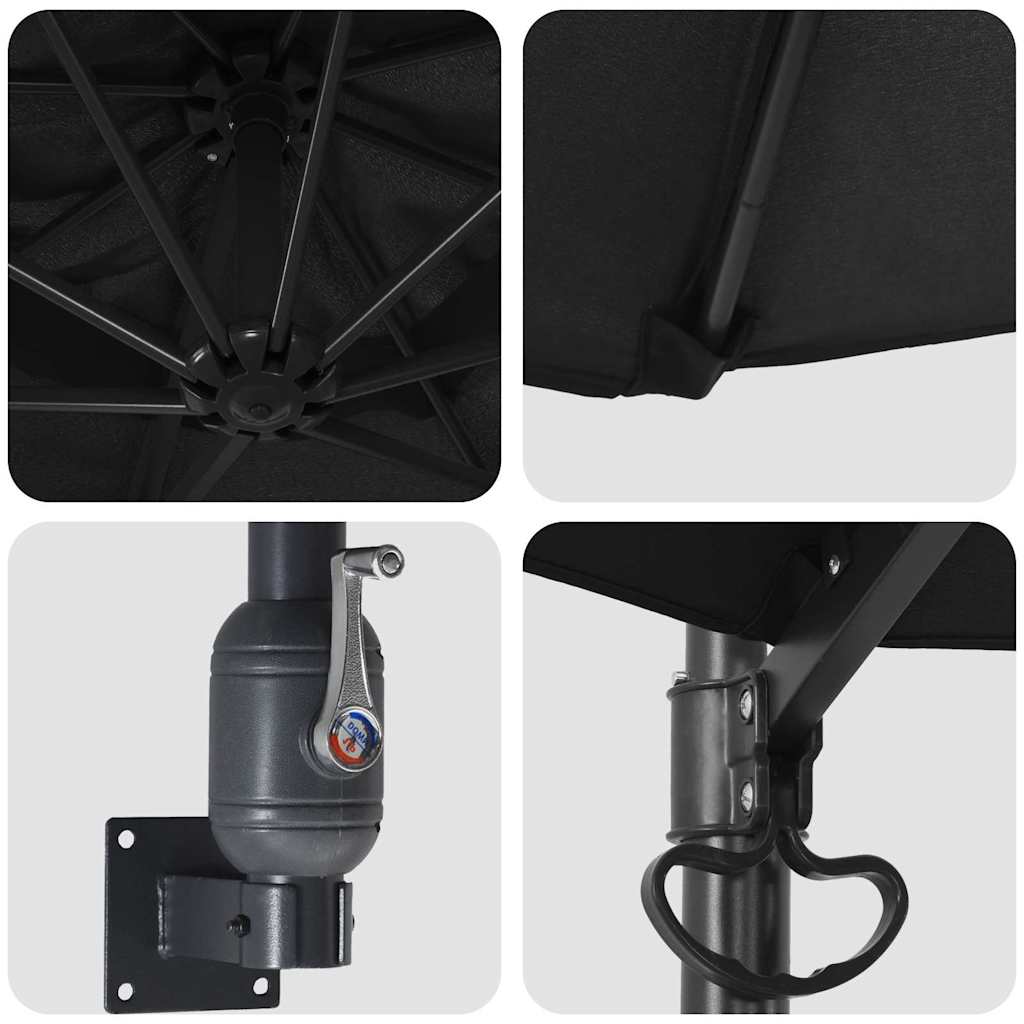 Garden Parasol 248 X 248 X 148 Cm Polyester And Steel