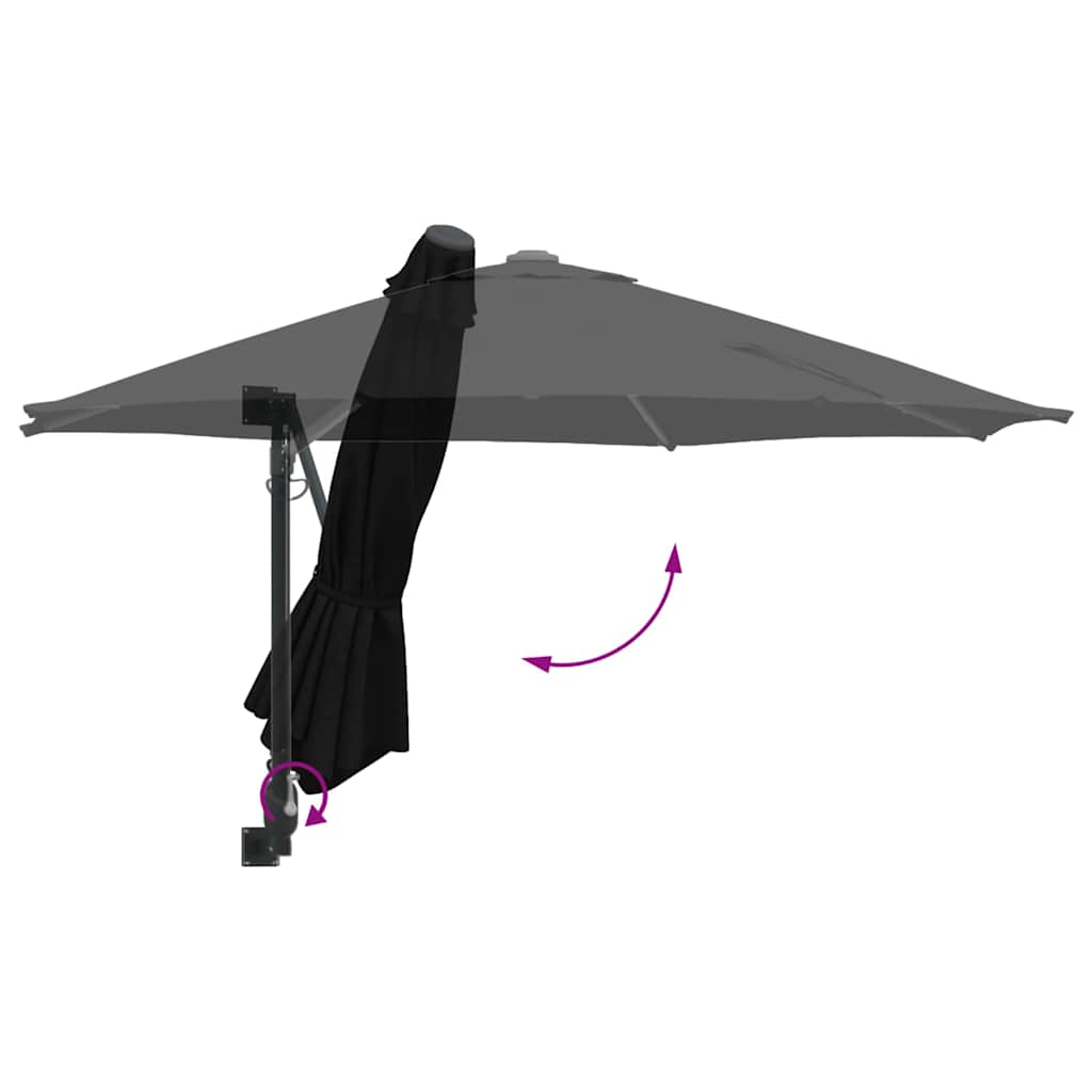 Garden Parasol 248 X 248 X 148 Cm Polyester And Steel