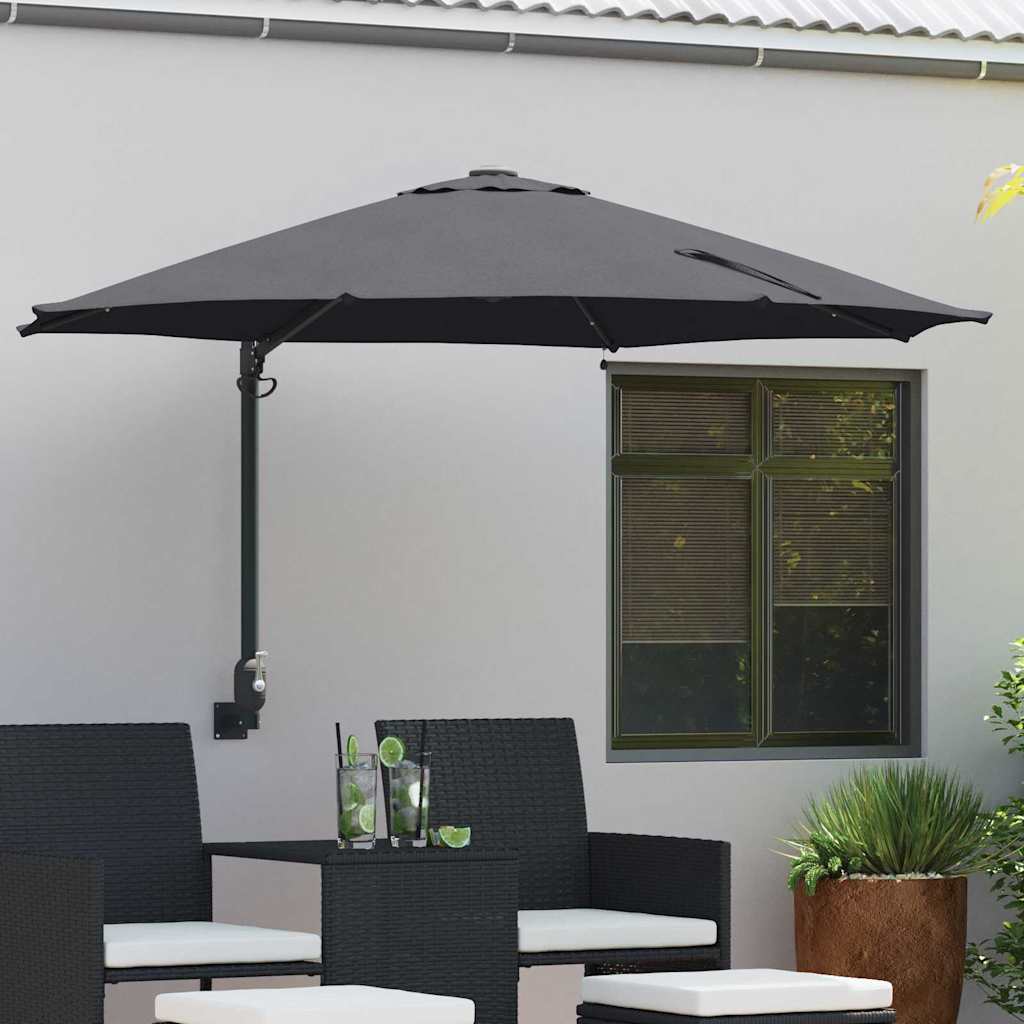 Garden Parasol 248 X 248 X 148 Cm Polyester And Steel