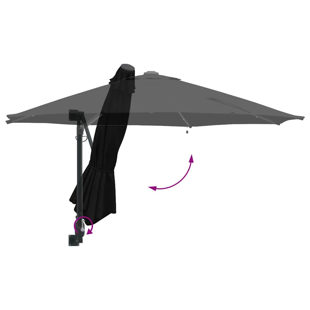 Garden Parasol 248 X 248 X 148 Cm Polyester And Steel