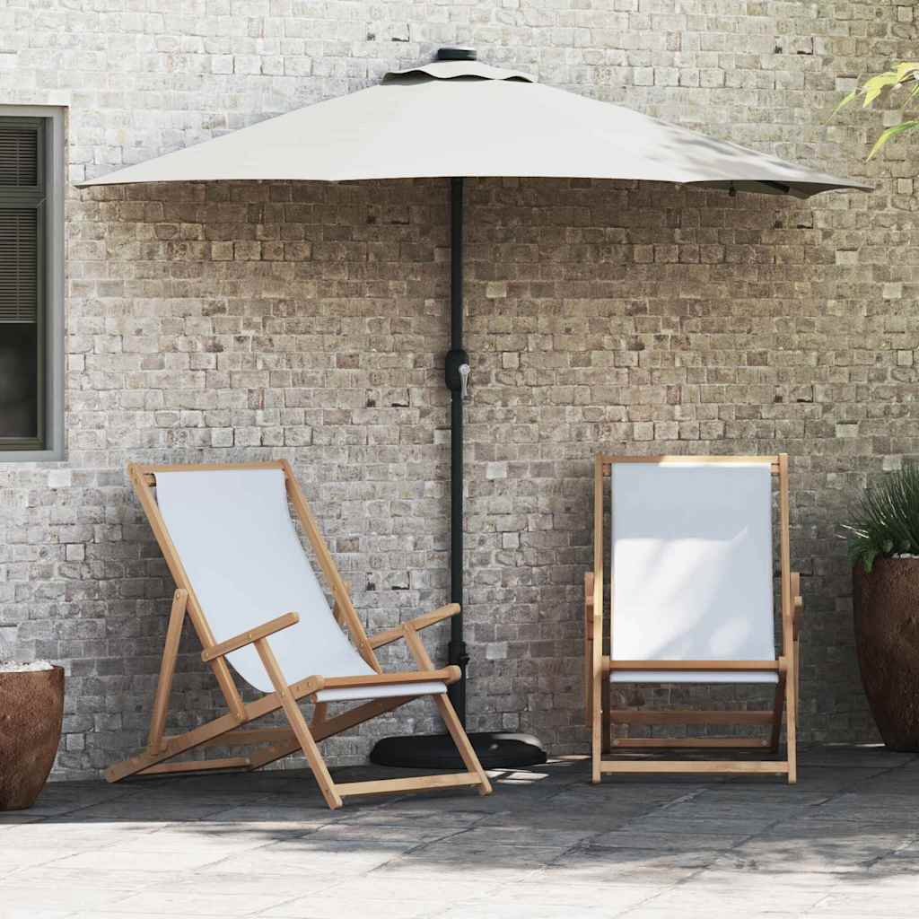 Garden Parasol 294x150cm LED Solar Outdoor Umbrella UV Resistant Terracotta Sand