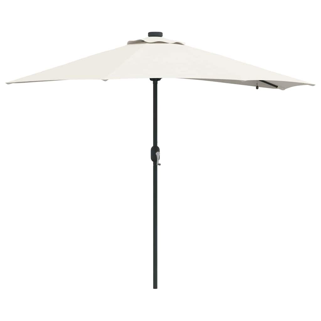 Garden Parasol 294X150Cm LED Solar Outdoor Umbrella UV Resistant Terracotta Sand