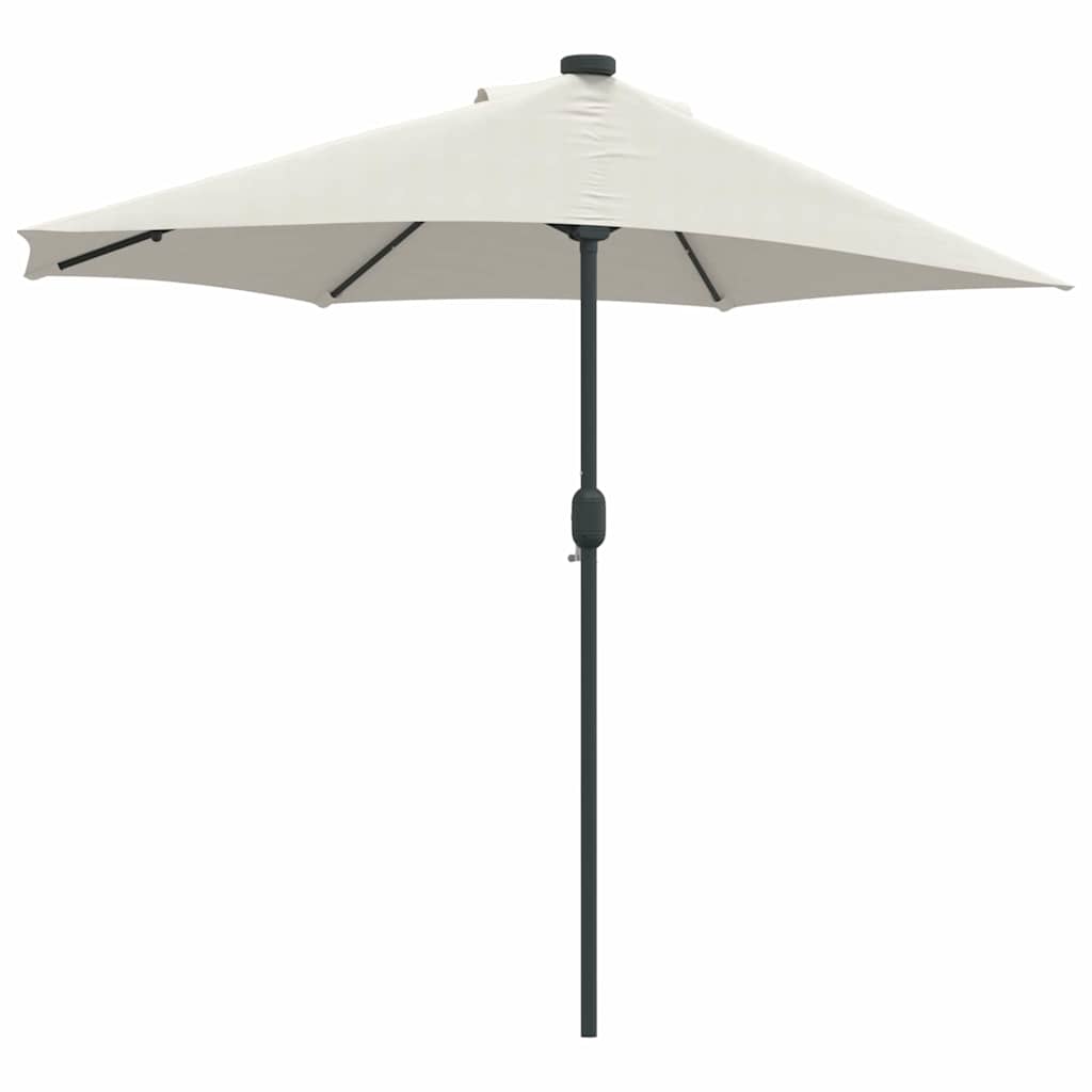 Garden Parasol 294X150Cm LED Solar Outdoor Umbrella UV Resistant Terracotta Sand