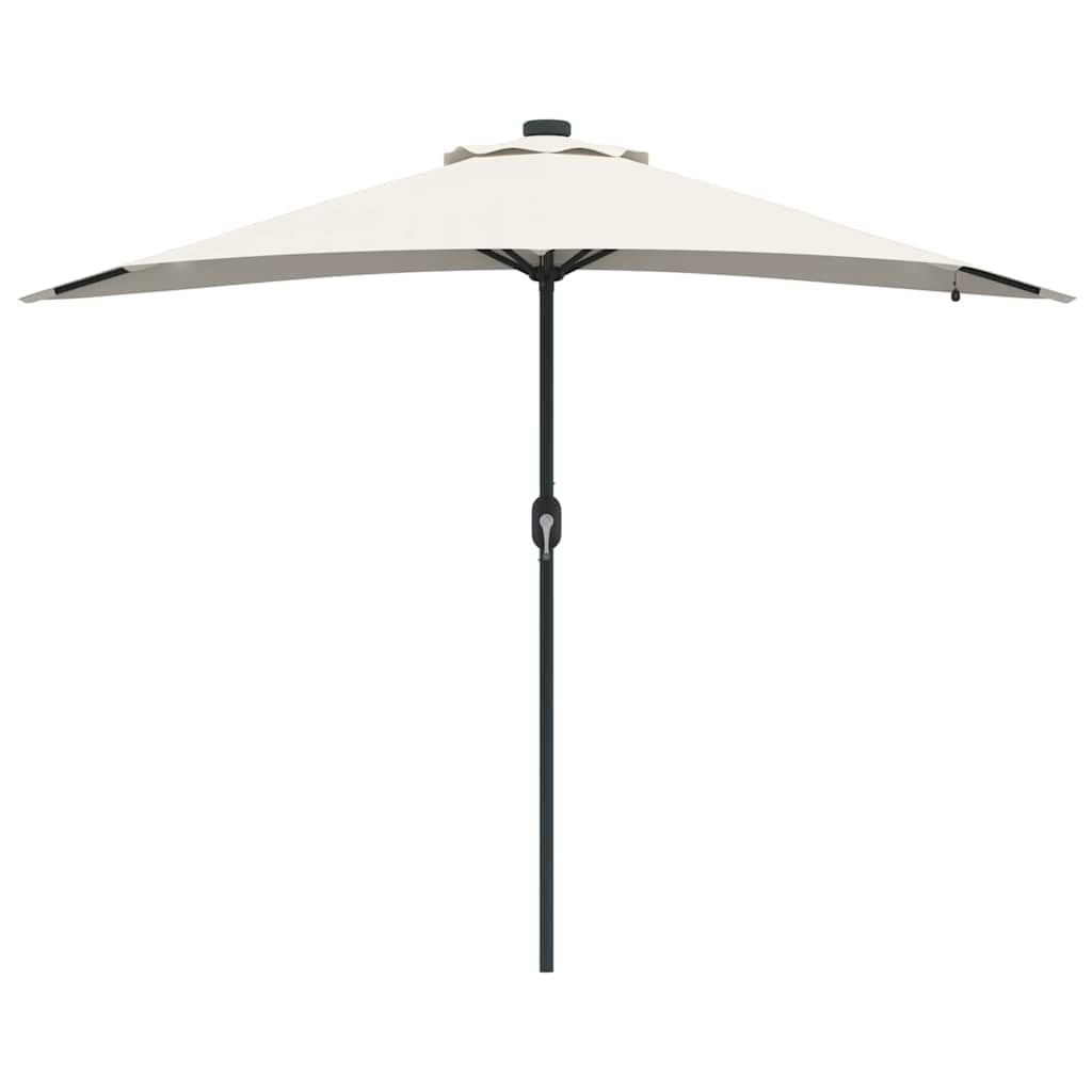Garden Parasol 294X150Cm LED Solar Outdoor Umbrella UV Resistant Terracotta Sand