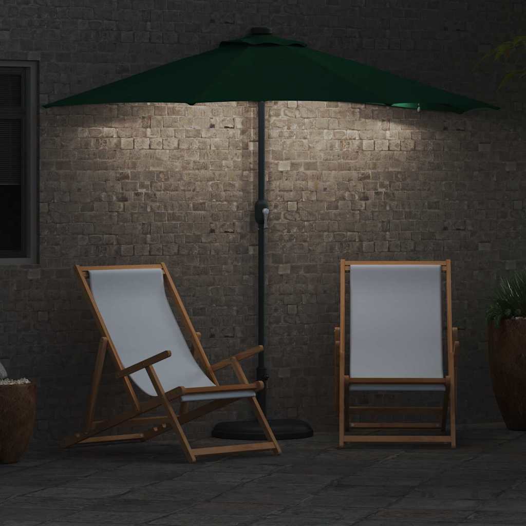 Garden Parasol 294X150Cm LED Solar Outdoor Umbrella UV Resistant Terracotta Sand