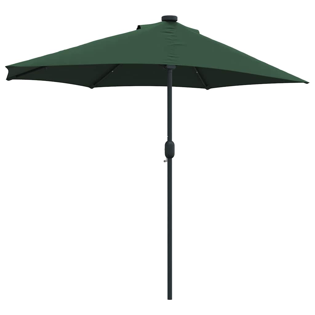 Garden Parasol 294X150Cm LED Solar Outdoor Umbrella UV Resistant Terracotta Sand