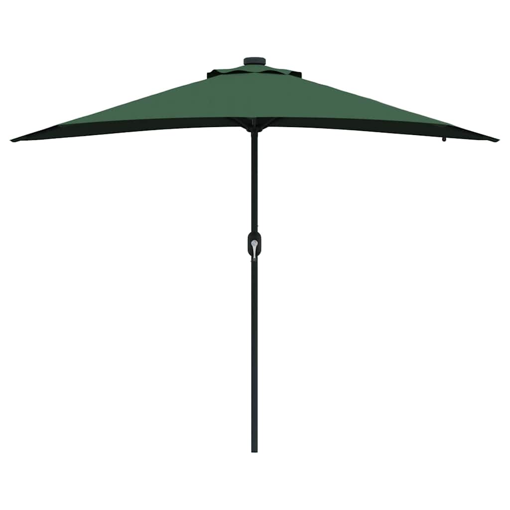 Garden Parasol 294X150Cm LED Solar Outdoor Umbrella UV Resistant Terracotta Sand