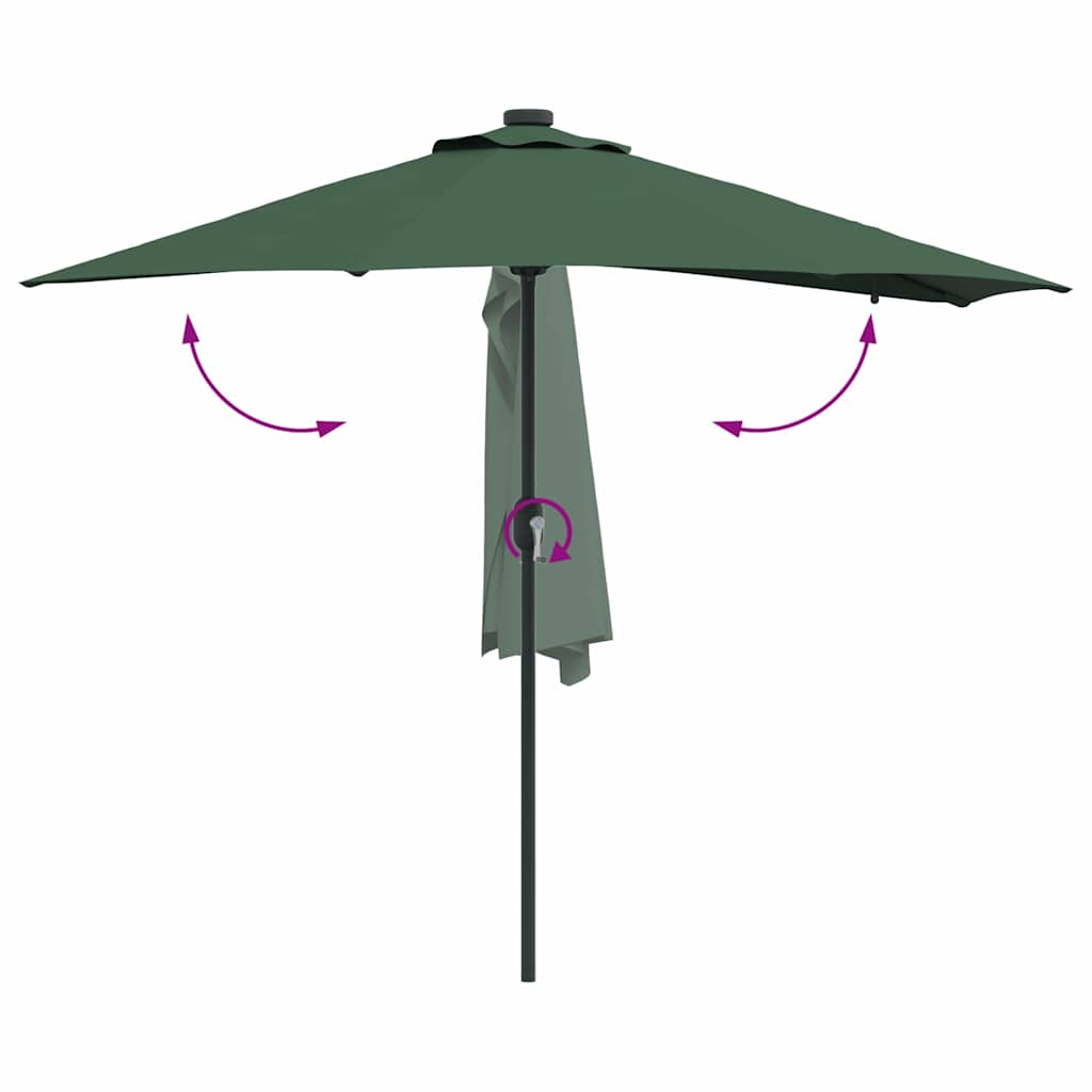 Garden Parasol 294X150Cm LED Solar Outdoor Umbrella UV Resistant Terracotta Sand