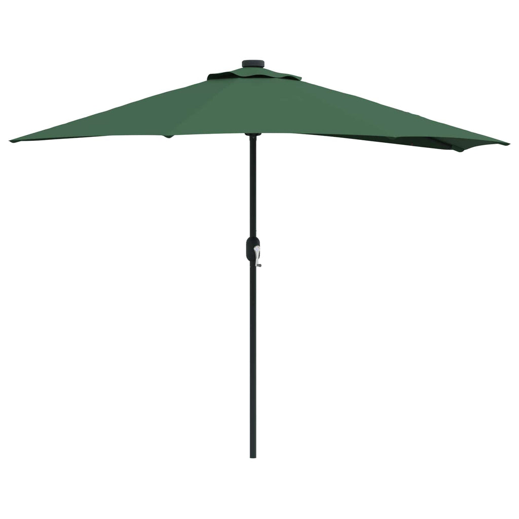 Garden Parasol 294x150cm LED Solar Outdoor Umbrella UV Resistant Black Sand Bord
