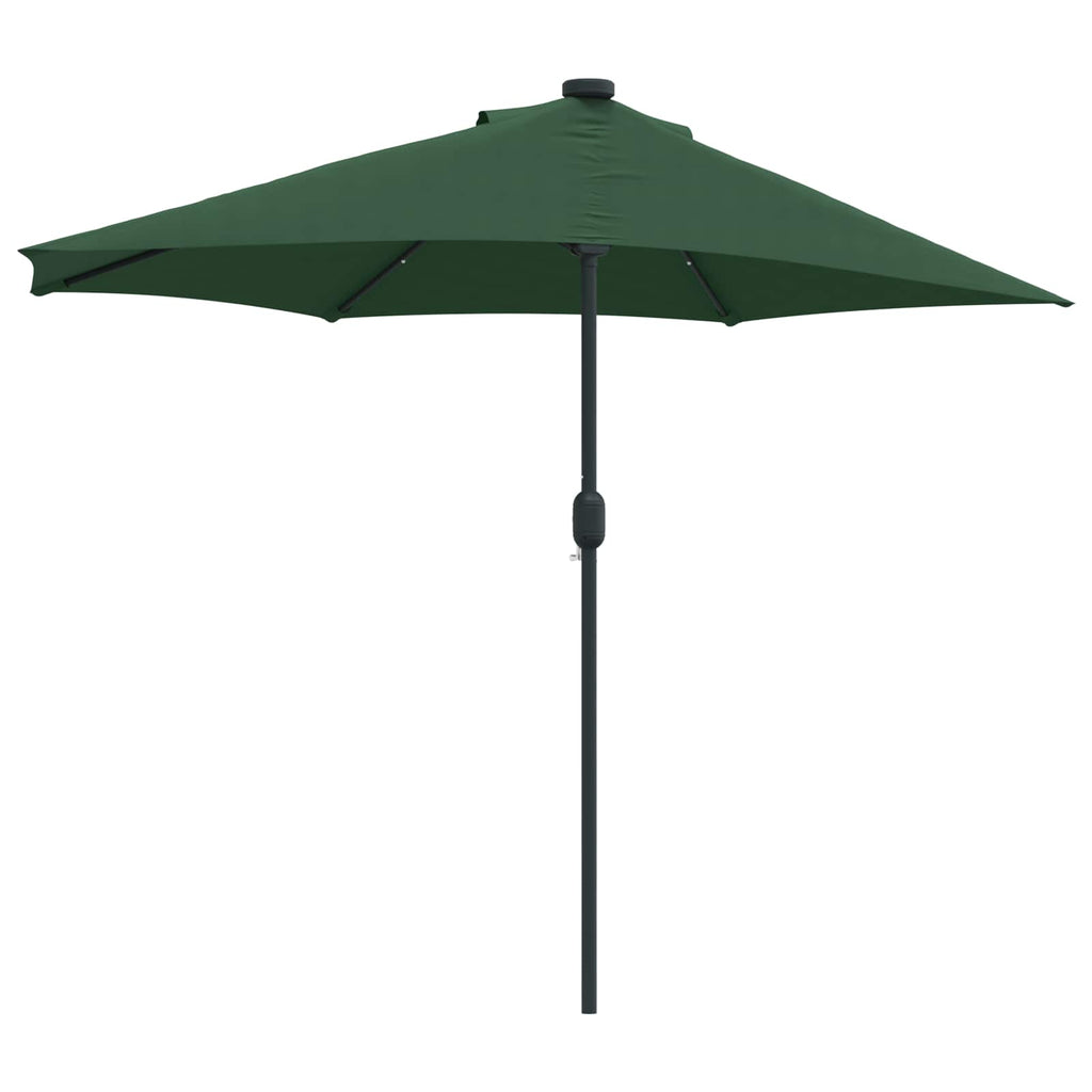 Garden Parasol 294x150cm LED Solar Outdoor Umbrella UV Resistant Black Sand Bord