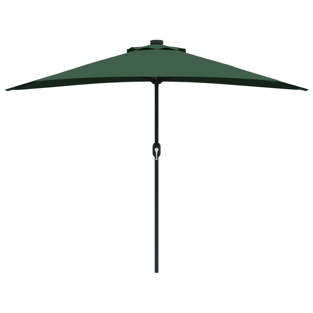 Garden Parasol 294x150cm LED Solar Outdoor Umbrella UV Resistant Black Sand Bord