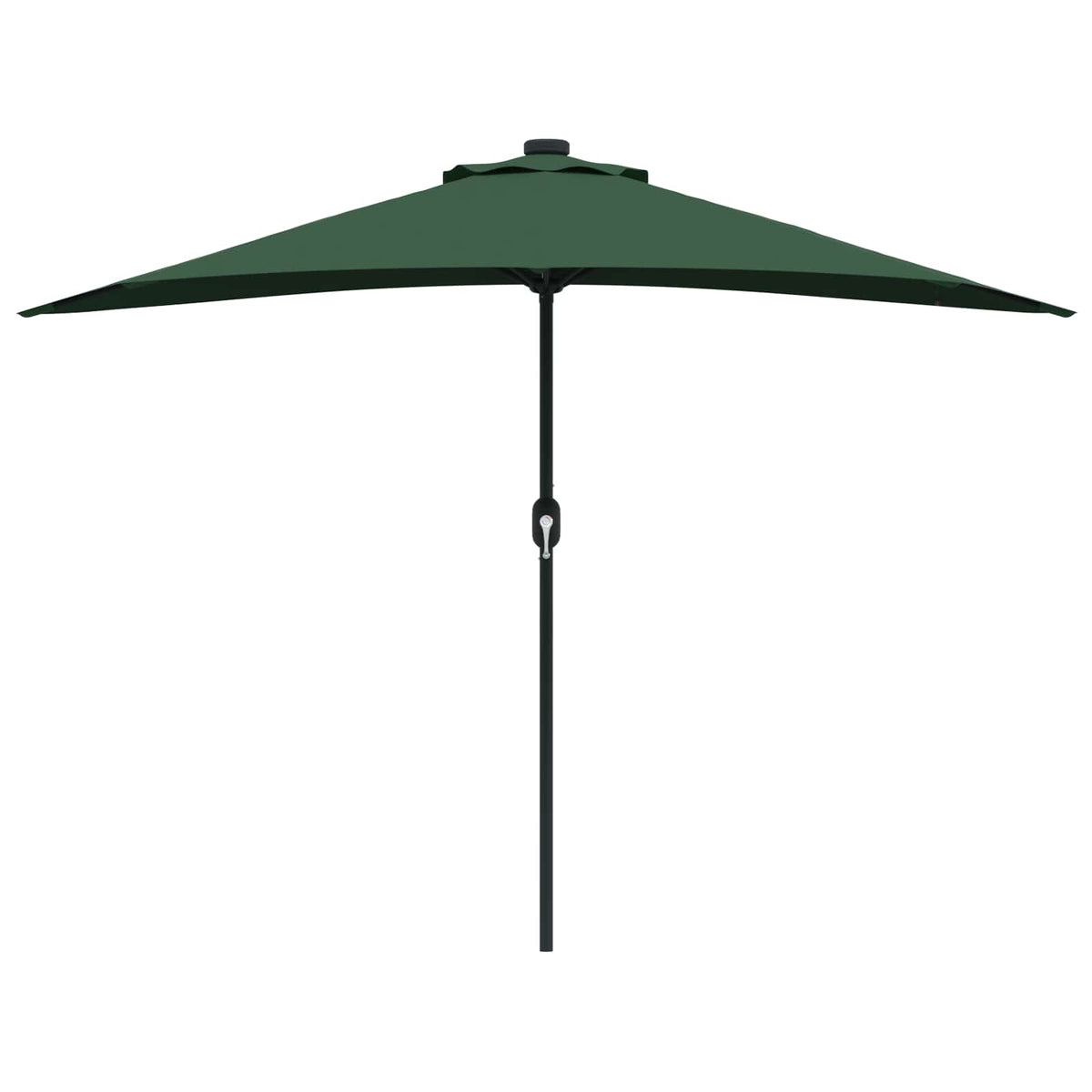 Garden Parasol 294x150cm LED Solar Outdoor Umbrella UV Resistant Black Sand Bord